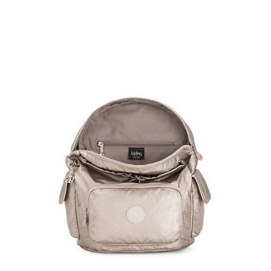 Kipling City Pack Small Metallic Backpacks Metallic Glow | CA 1515JP